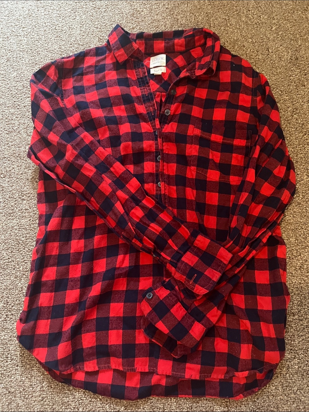 Jcrew Buffalo Plaid Three-quarter button down flannel